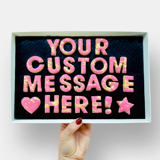 Vegan Personalised Custom Cookie Message Box (30)