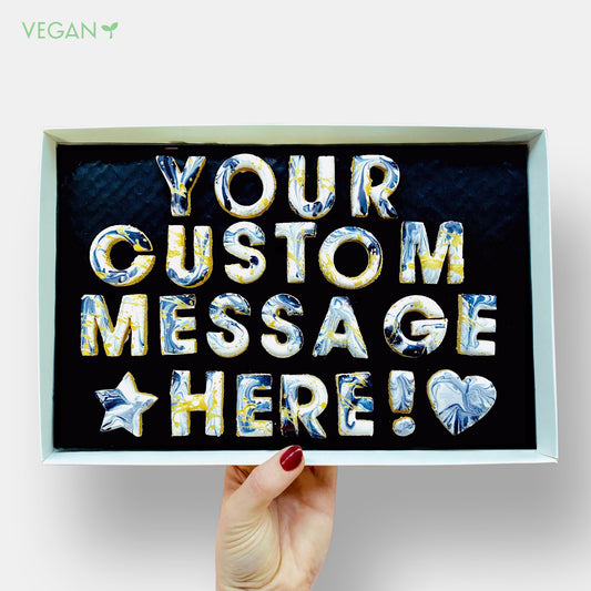 Vegan Personalised Custom Iced Cookie Message Box (30)