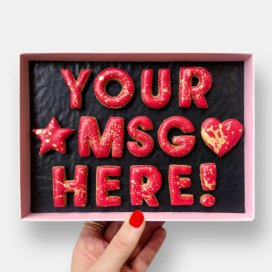 Personalised Custom Iced Cookie Message Box - Red (14)