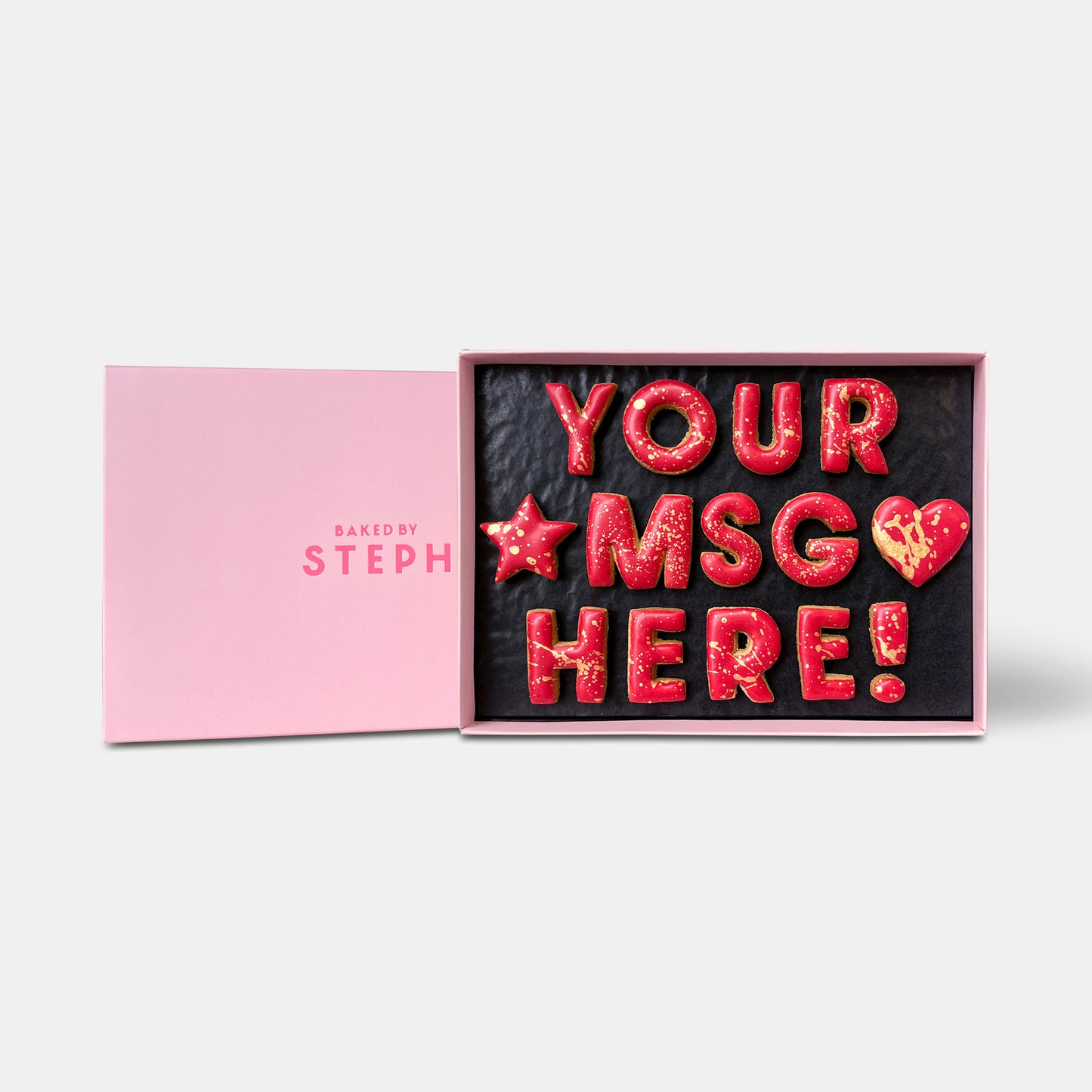 Personalised Custom Iced Cookie Message Box - Red (14)