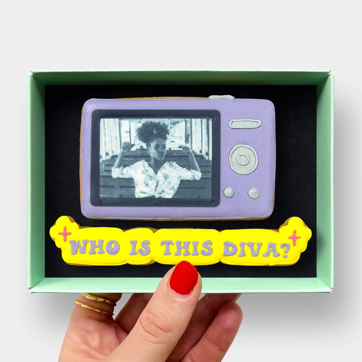 Digital Camera Diva Letterbox Printed Edible Photo Iced Cookies