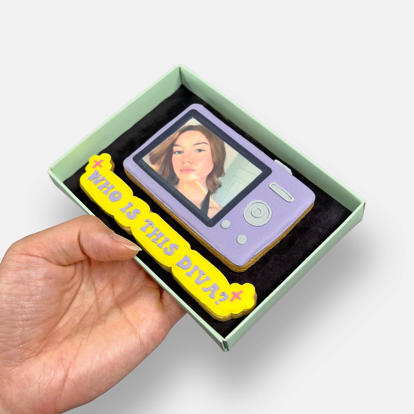 Digital Camera Diva Letterbox Printed Edible Photo Iced Cookies