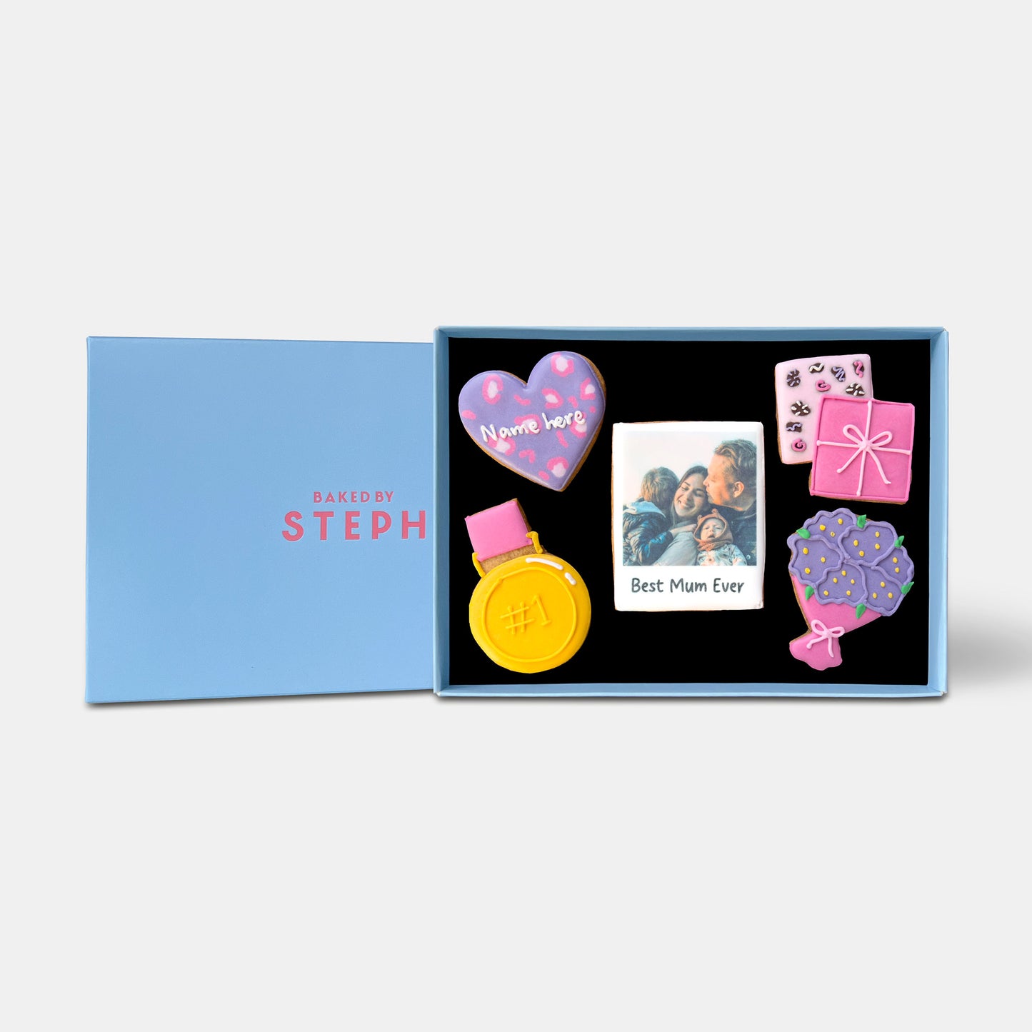 Personalised Edible Photo Mother's Day Letterbox Iced Cookies