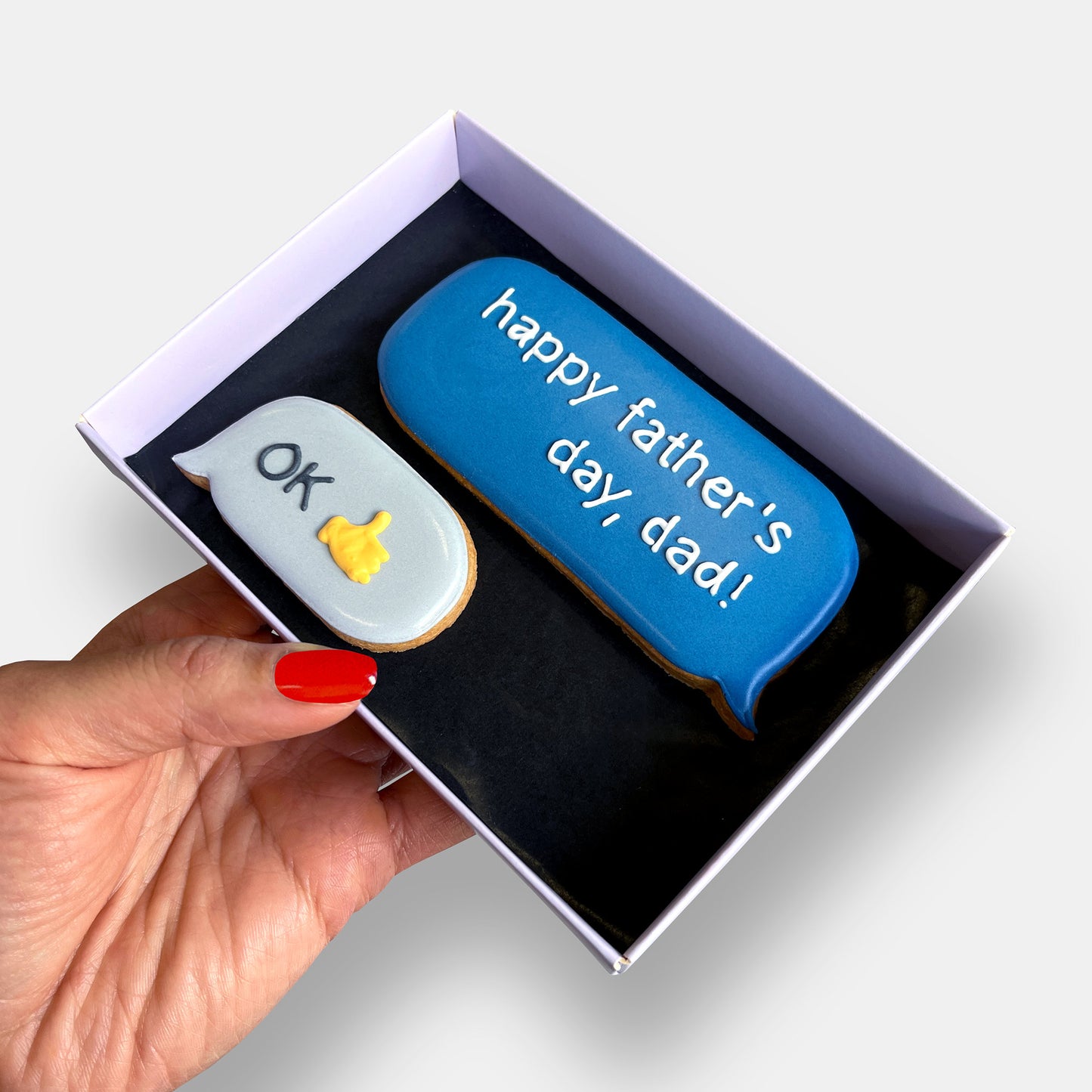 Father's Day OK Text Letterbox Iced Cookies