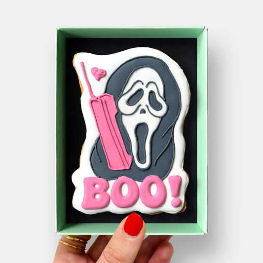 Ghostface Phonecall Halloween Letterbox Iced Cookie