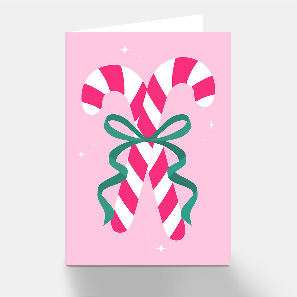 Candy Cane Christmas Greeting Card