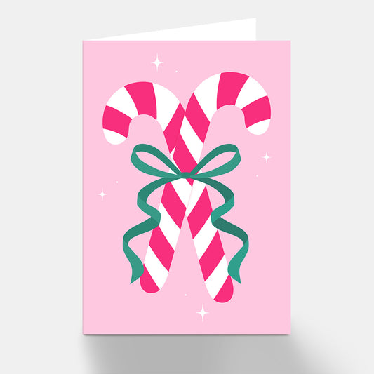 Candy Cane Christmas Greeting Card