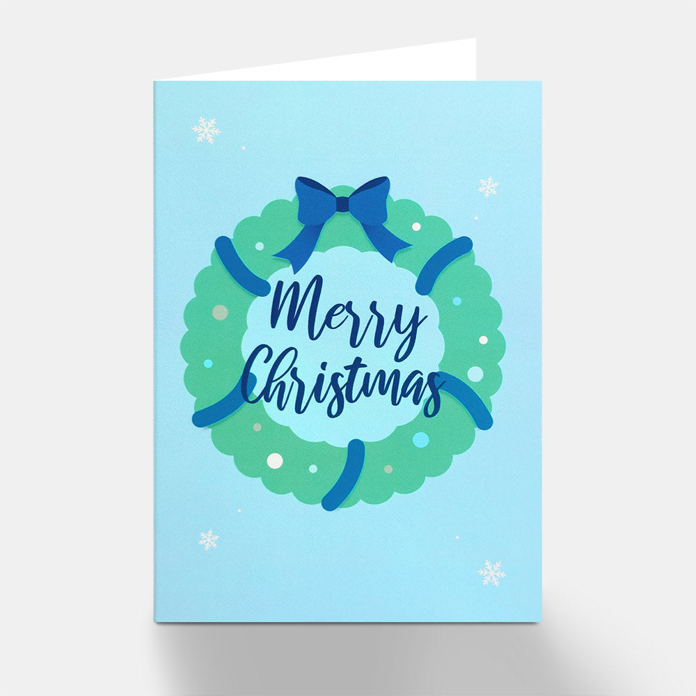 Merry Christmas Wreath Greeting Card by Baked by Steph