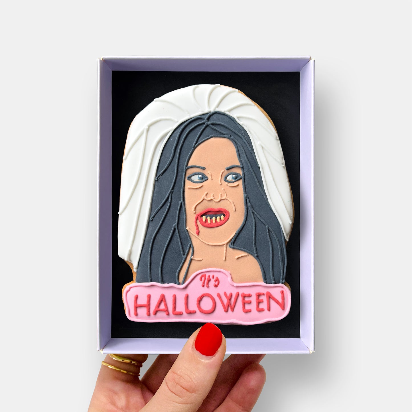 Hallow-Mean Zombie Bride Halloween Letterbox Iced Cookie