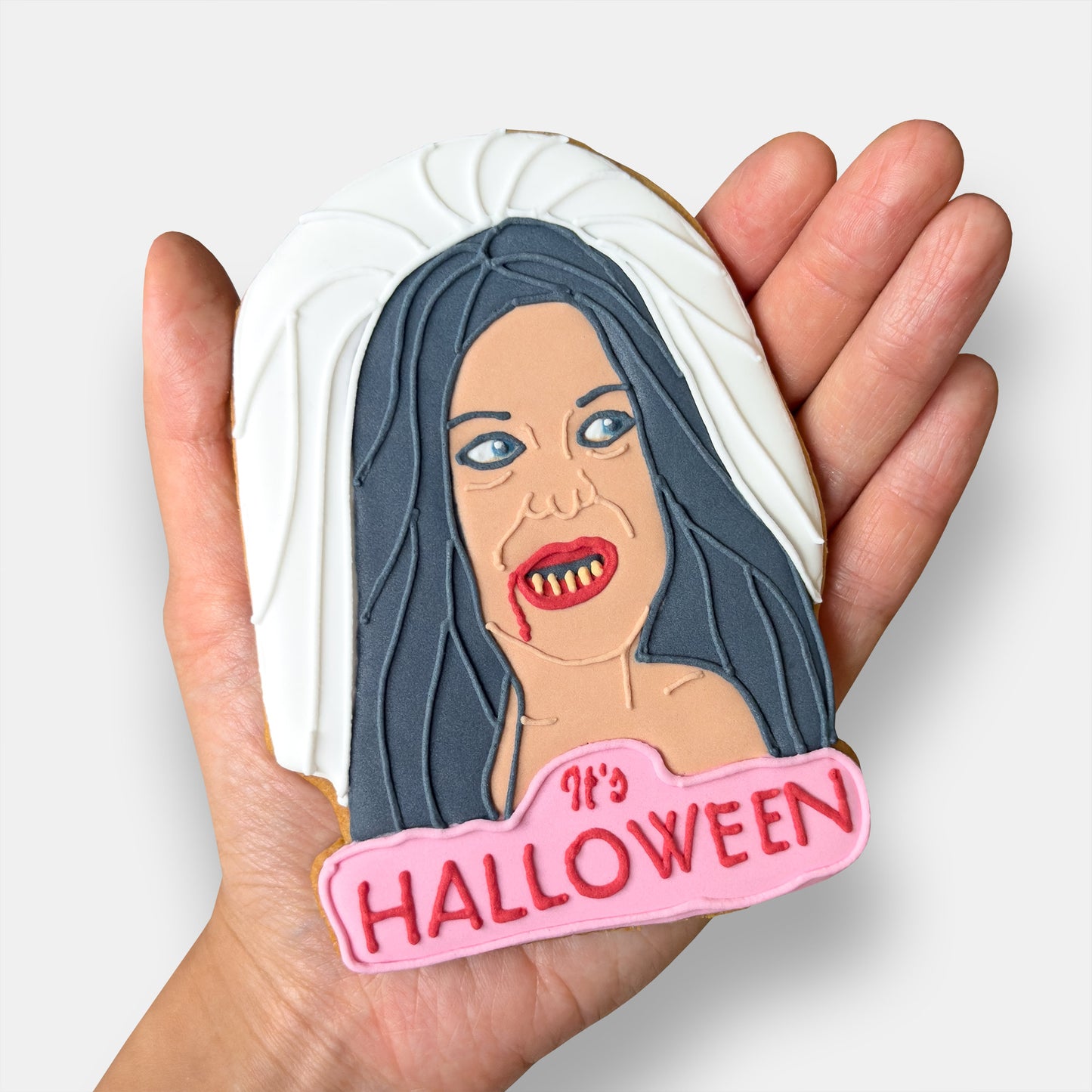 Hallow-Mean Zombie Bride Halloween Letterbox Iced Cookie