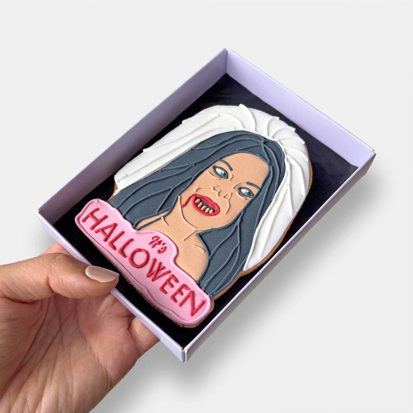 Hallow-Mean Zombie Bride Halloween Letterbox Iced Cookie