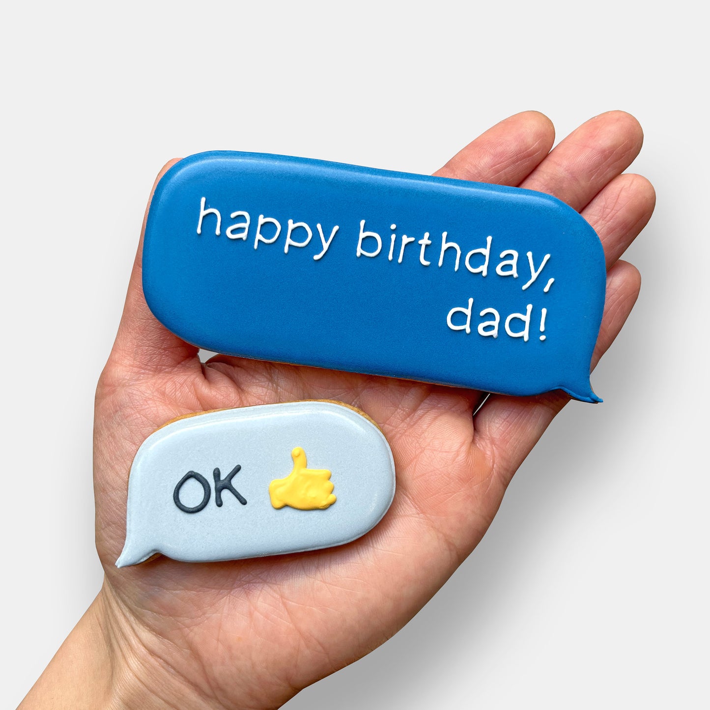 Happy Birthday Dad OK Text Letterbox Iced Cookies