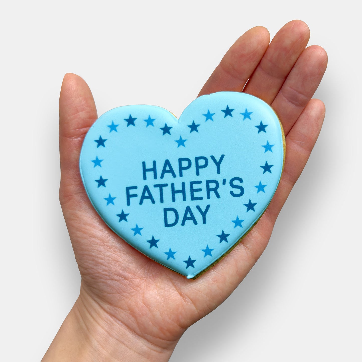 Happy Father's Day Heart Letterbox Printed Iced Cookie