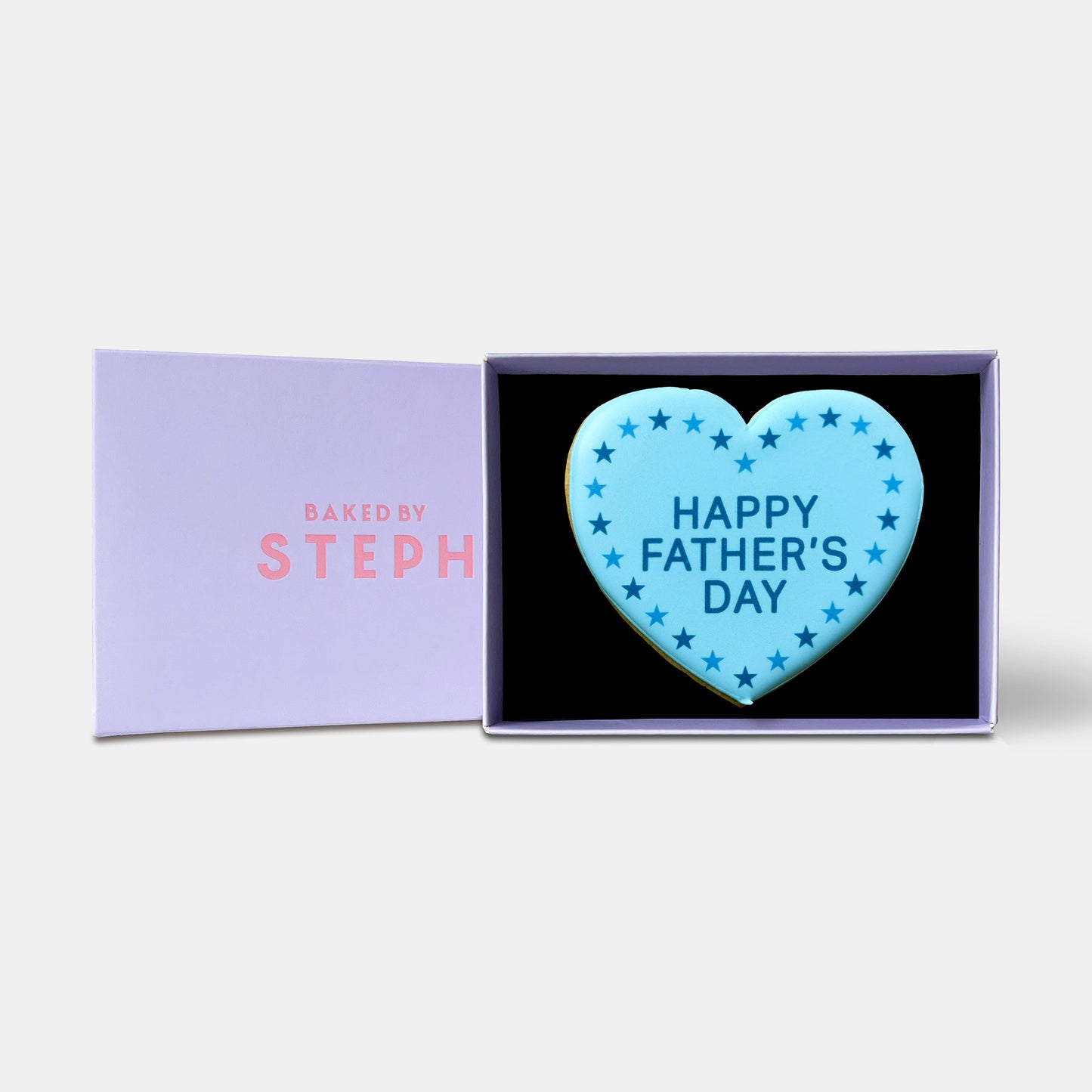 Happy Father's Day Heart Letterbox Printed Iced Cookie