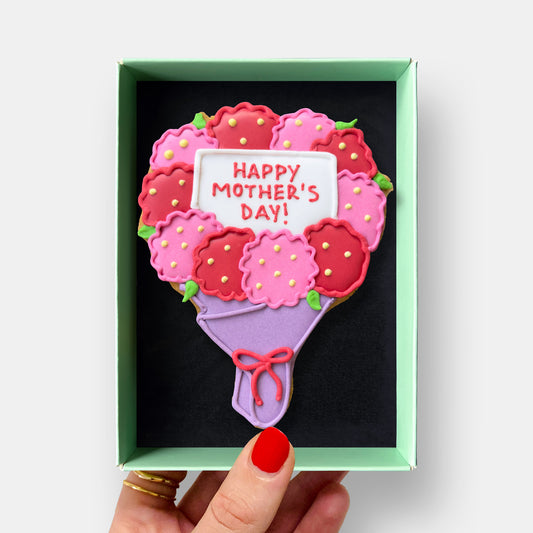 Happy Mother's Day Floral Bouquet Letterbox Iced Cookie