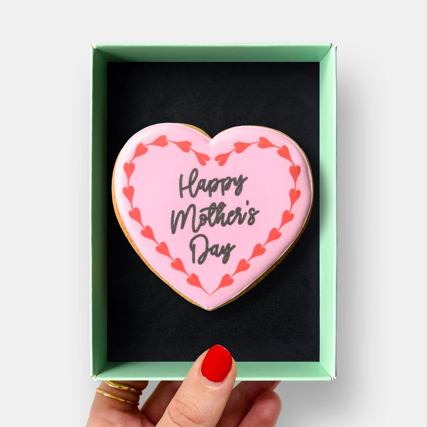 Happy Mother's Day Love Heart Letterbox Iced Cookie