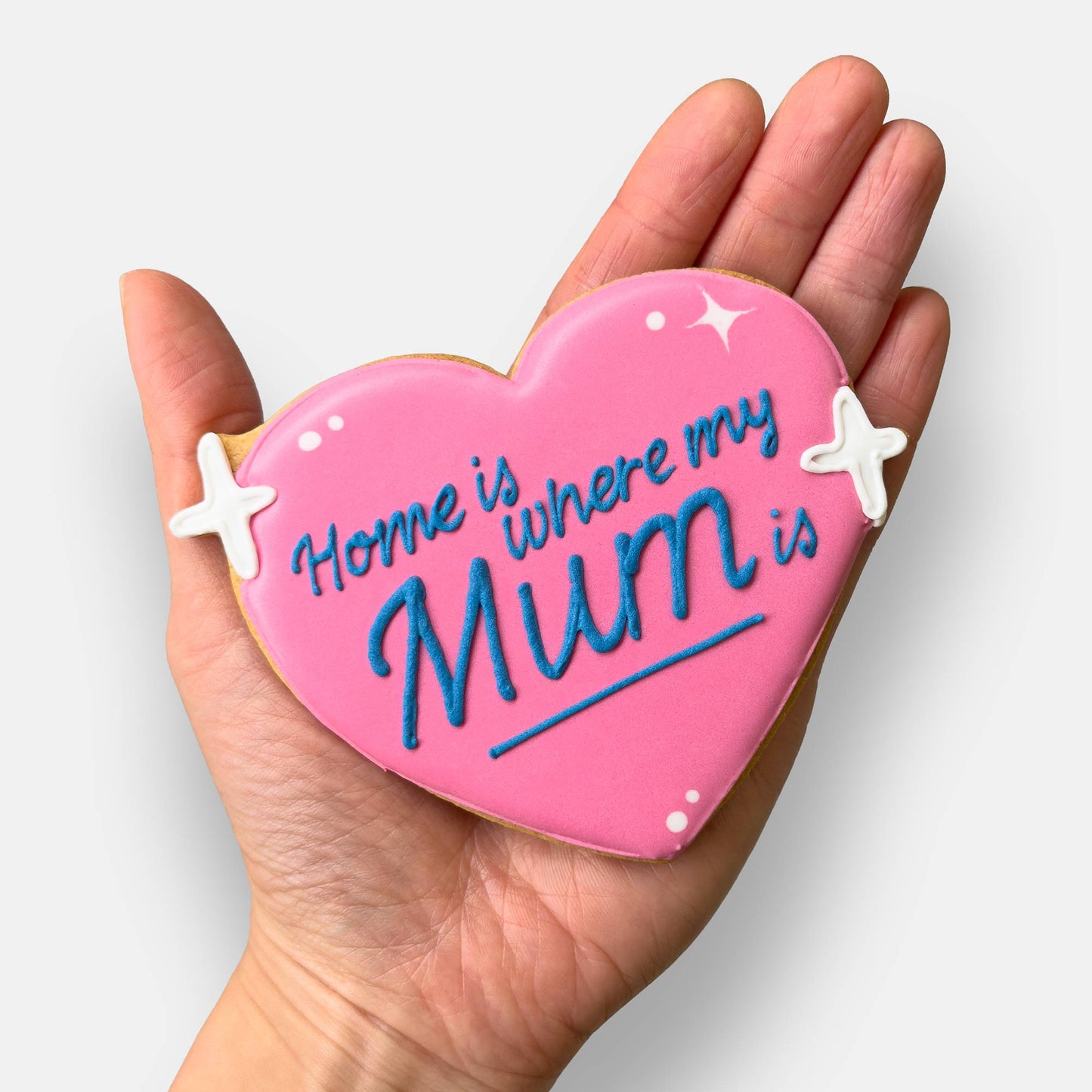 Home Is Where My Mum Is Love Heart Mother's Day Letterbox Iced Cookie