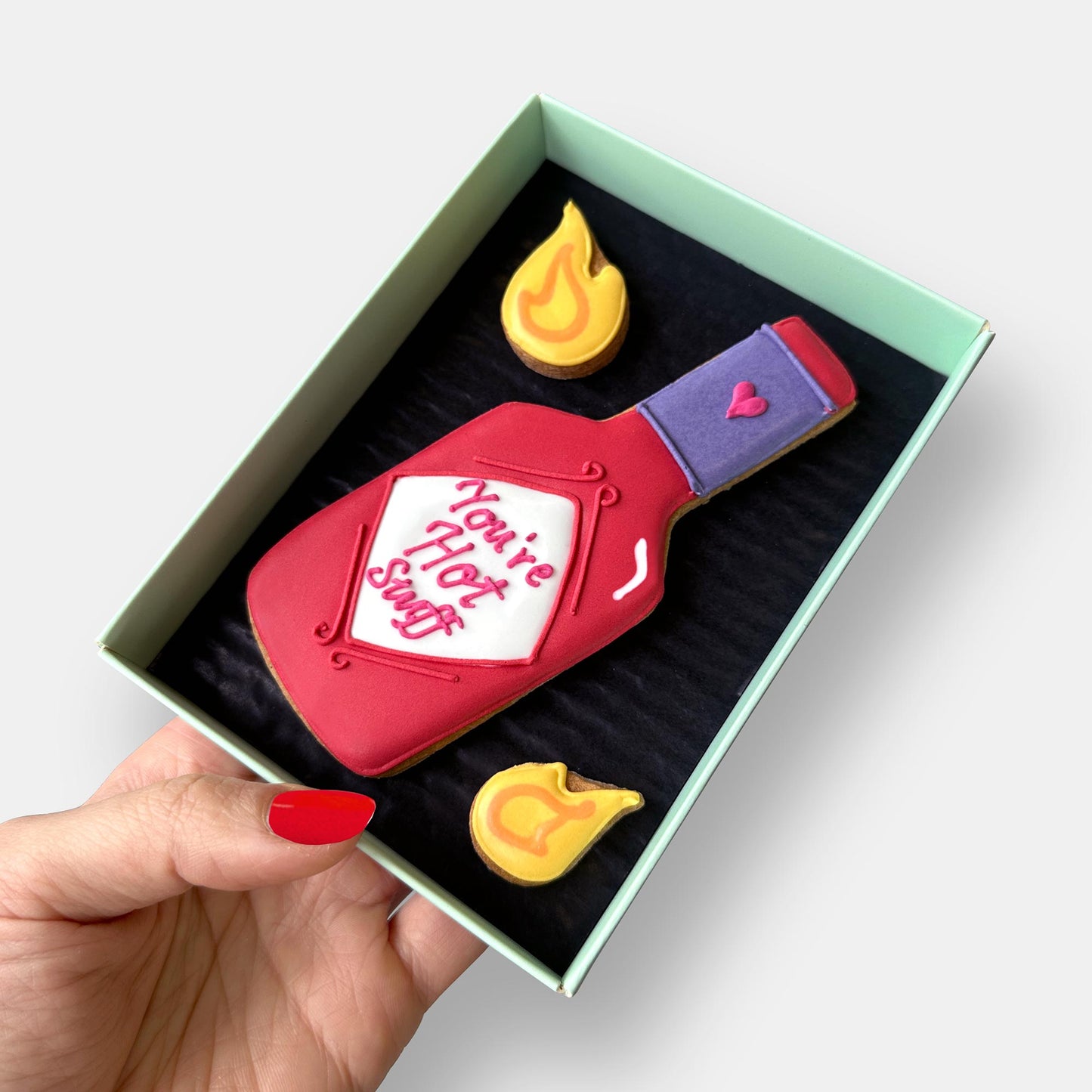 Hot Stuff Valentine's Letterbox Iced Cookie