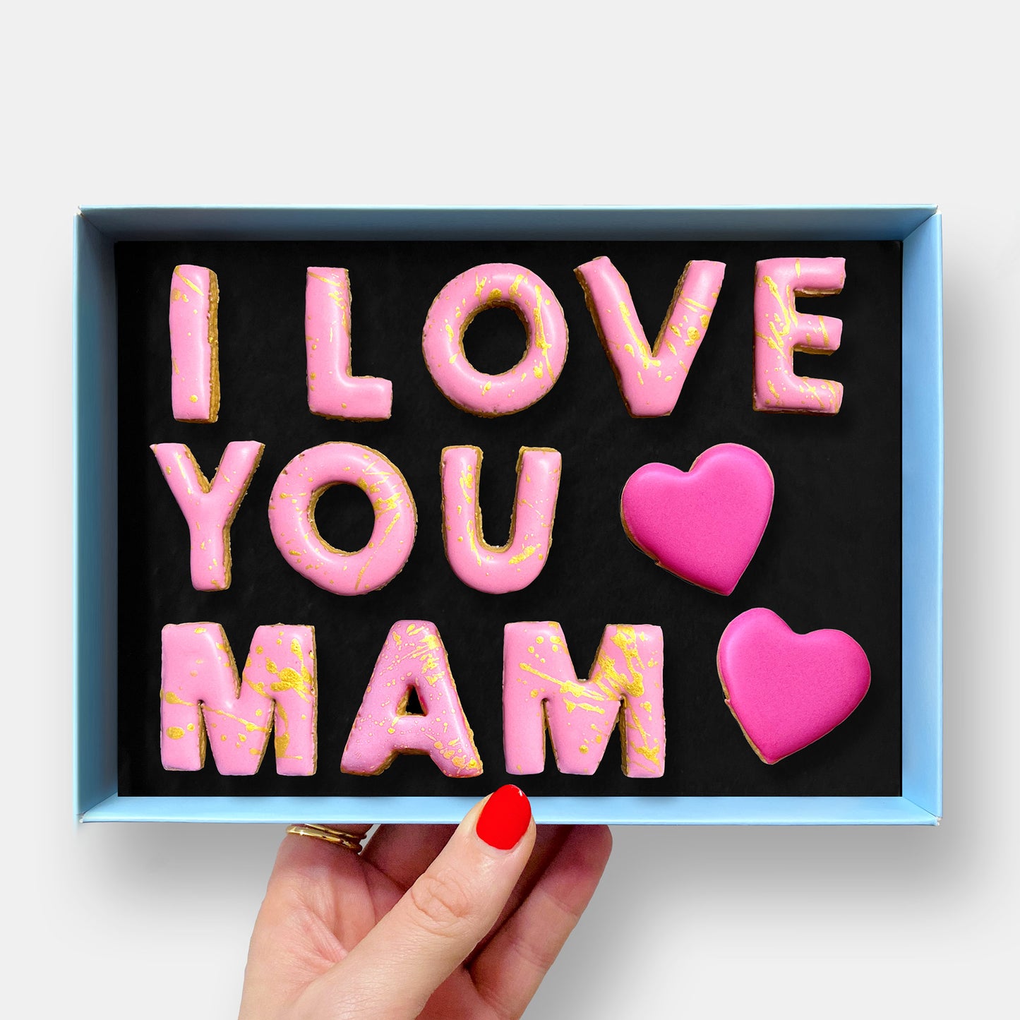 I Love You Mam Mother's Day Letterbox Message Iced Cookies