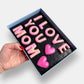 I Love You Mom Mother's Day Letterbox Message Iced Cookies