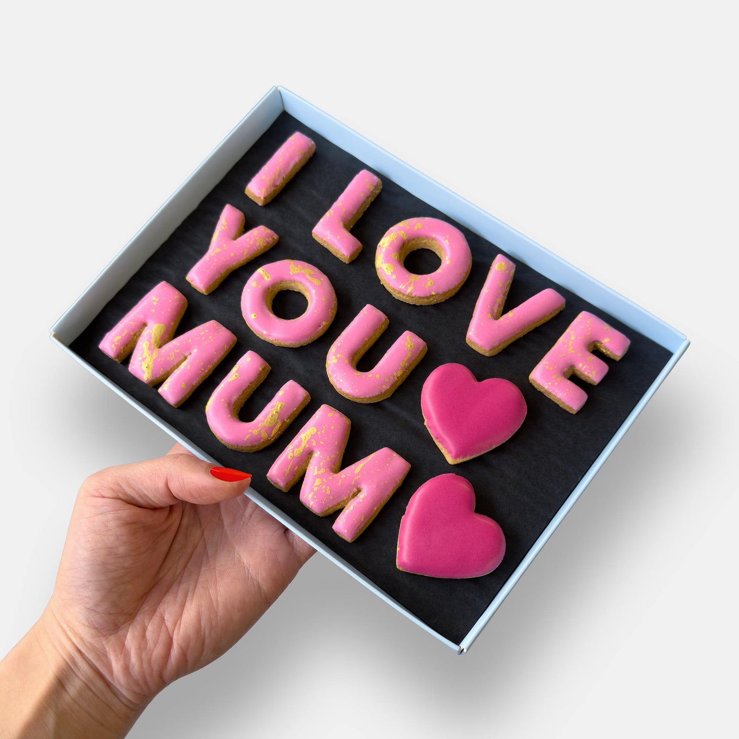 I Love You Mum Mother's Day Letterbox Message Iced Cookies