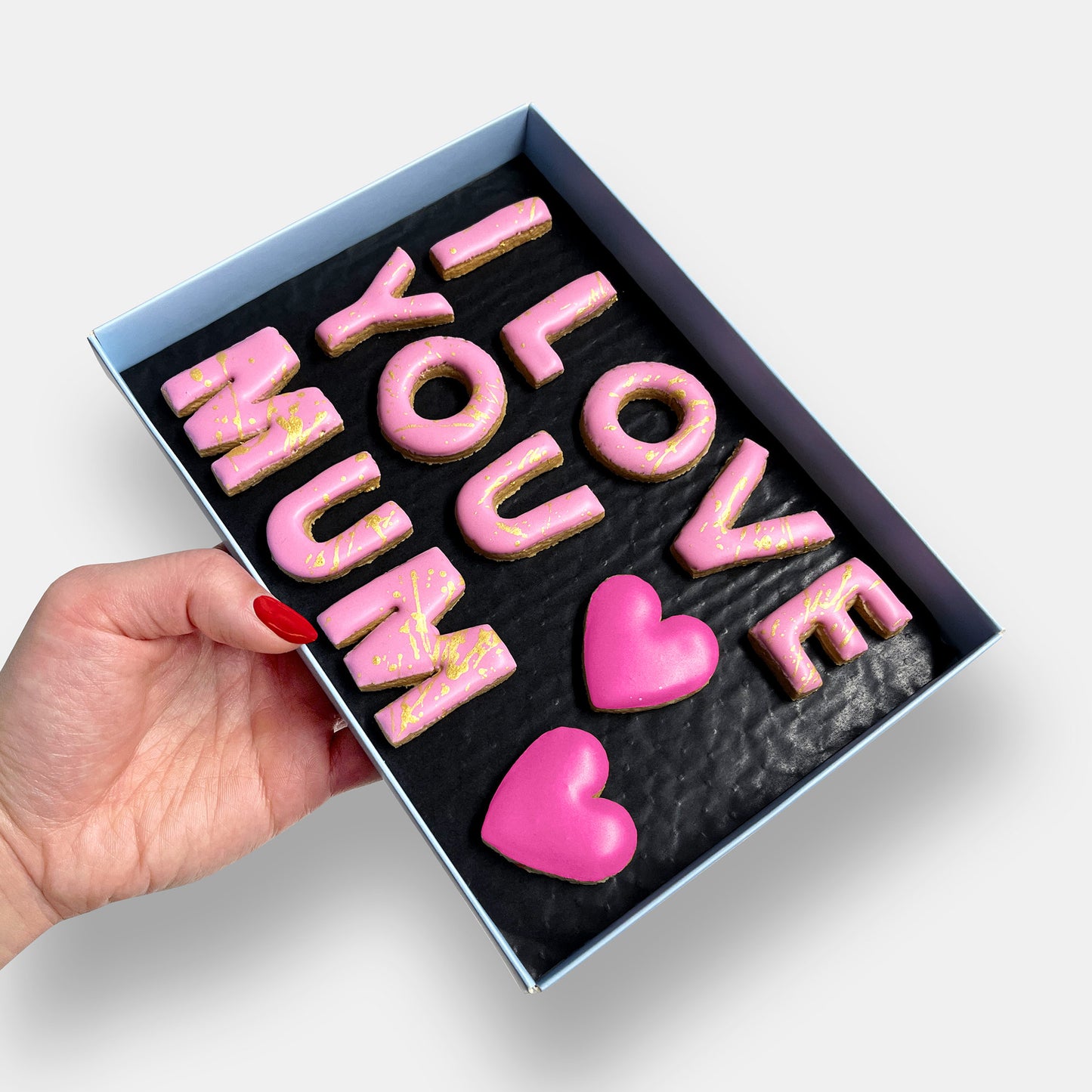 I Love You Mum Mother's Day Letterbox Message Iced Cookies