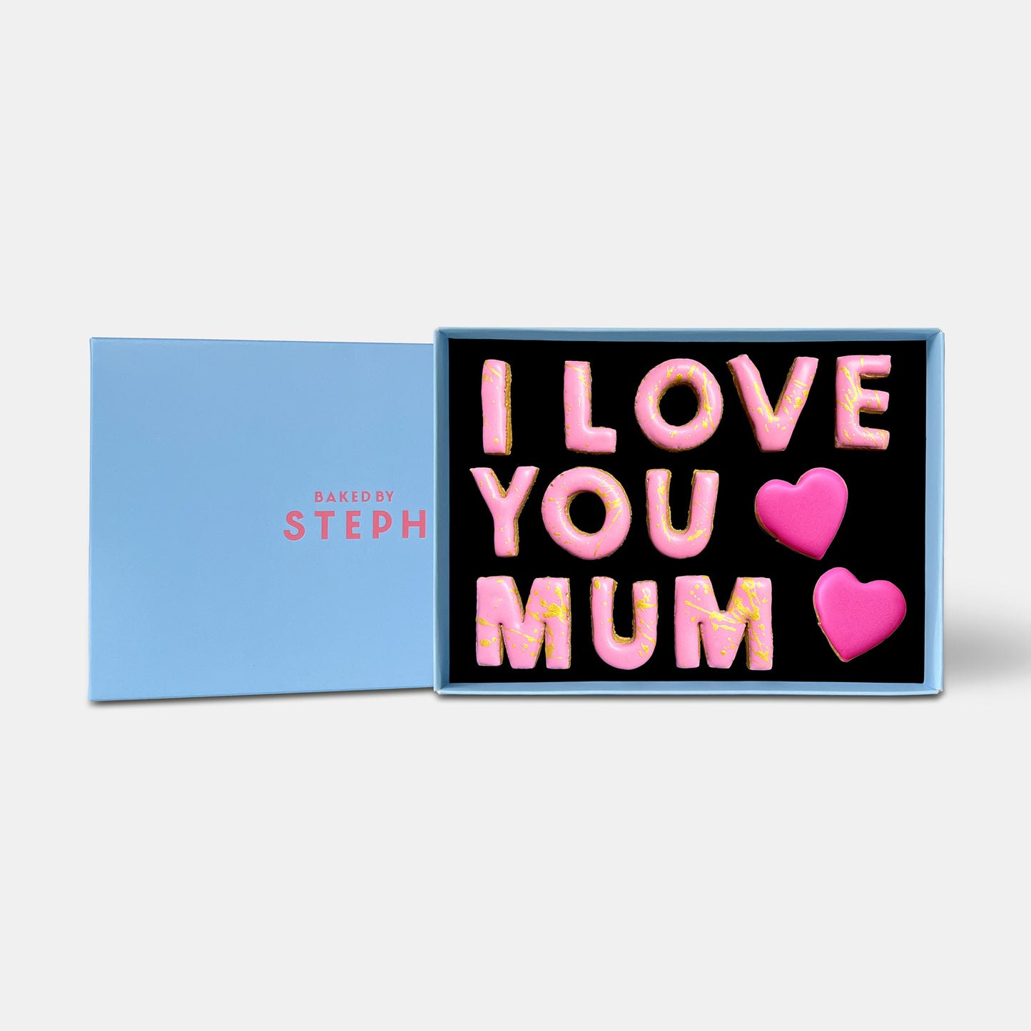 Vegan I Love You Mum Mother's Day Letterbox Message Iced Cookies