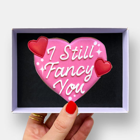 I Still Fancy You Heart Valentine's Letterbox Iced Cookie