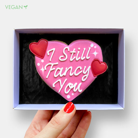 Vegan I Still Fancy You Heart Letterbox Iced Cookie