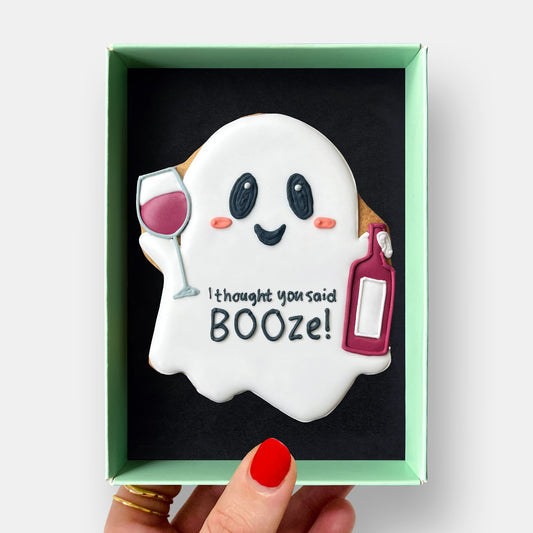 I Thought You Said BOOze! Ghost Letterbox Cookie