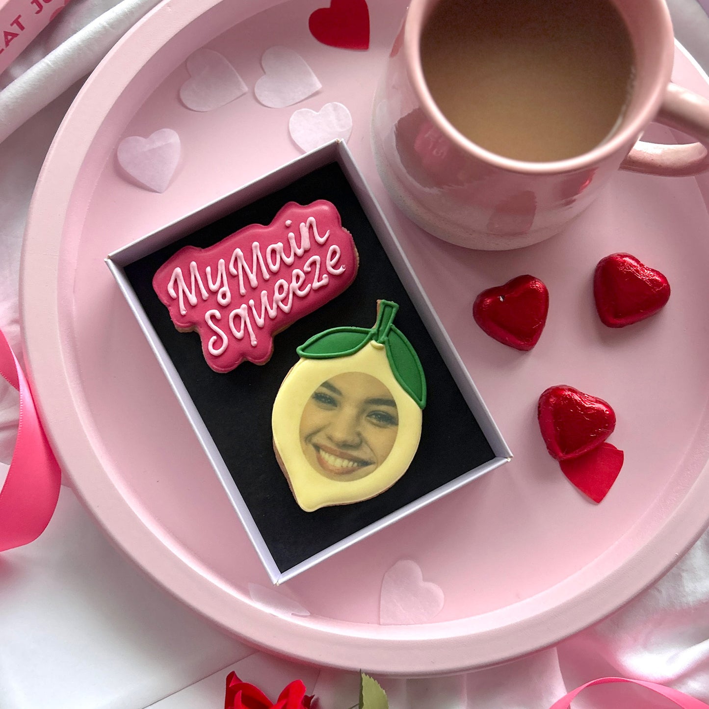 Edible Photo Main Squeeze Lemon Valentine's Letterbox Iced Cookies