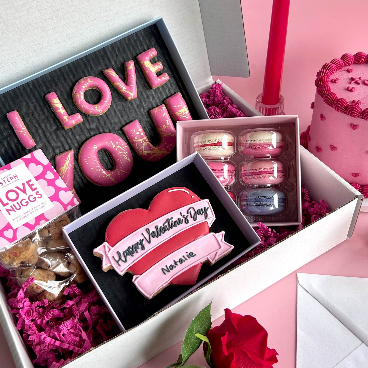 Valentine's Day Love Cookie & Macarons Hamper