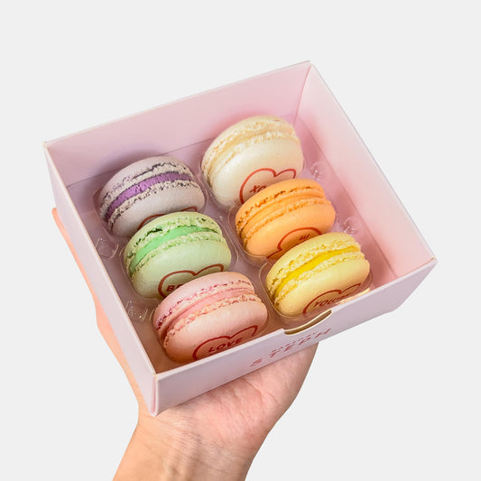 Love Hearts Sherbet Valentine's Macarons (Box of 6)