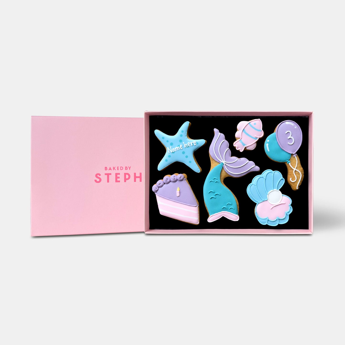 Personalised Birthday Mermaid Letterbox Iced Cookies
