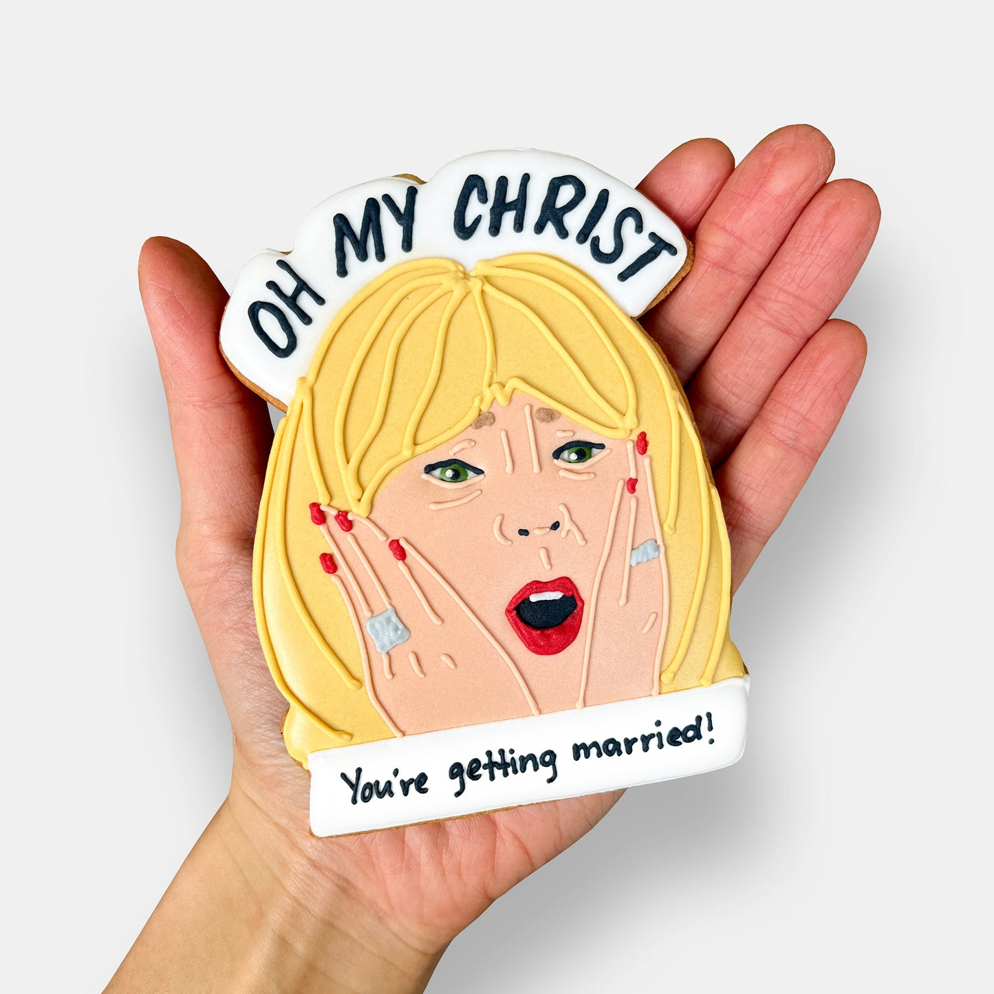 Oh My Christ! You're Getting Married Letterbox Iced Cookie