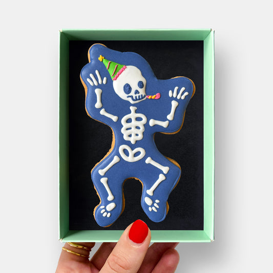 Party Skeleton Letterbox Cookie