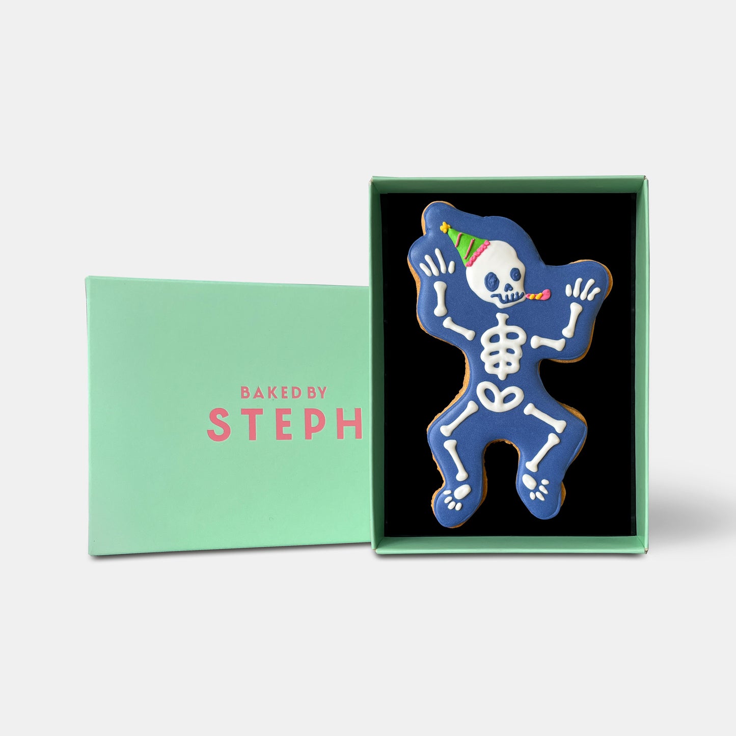 Party Skeleton Letterbox Cookie