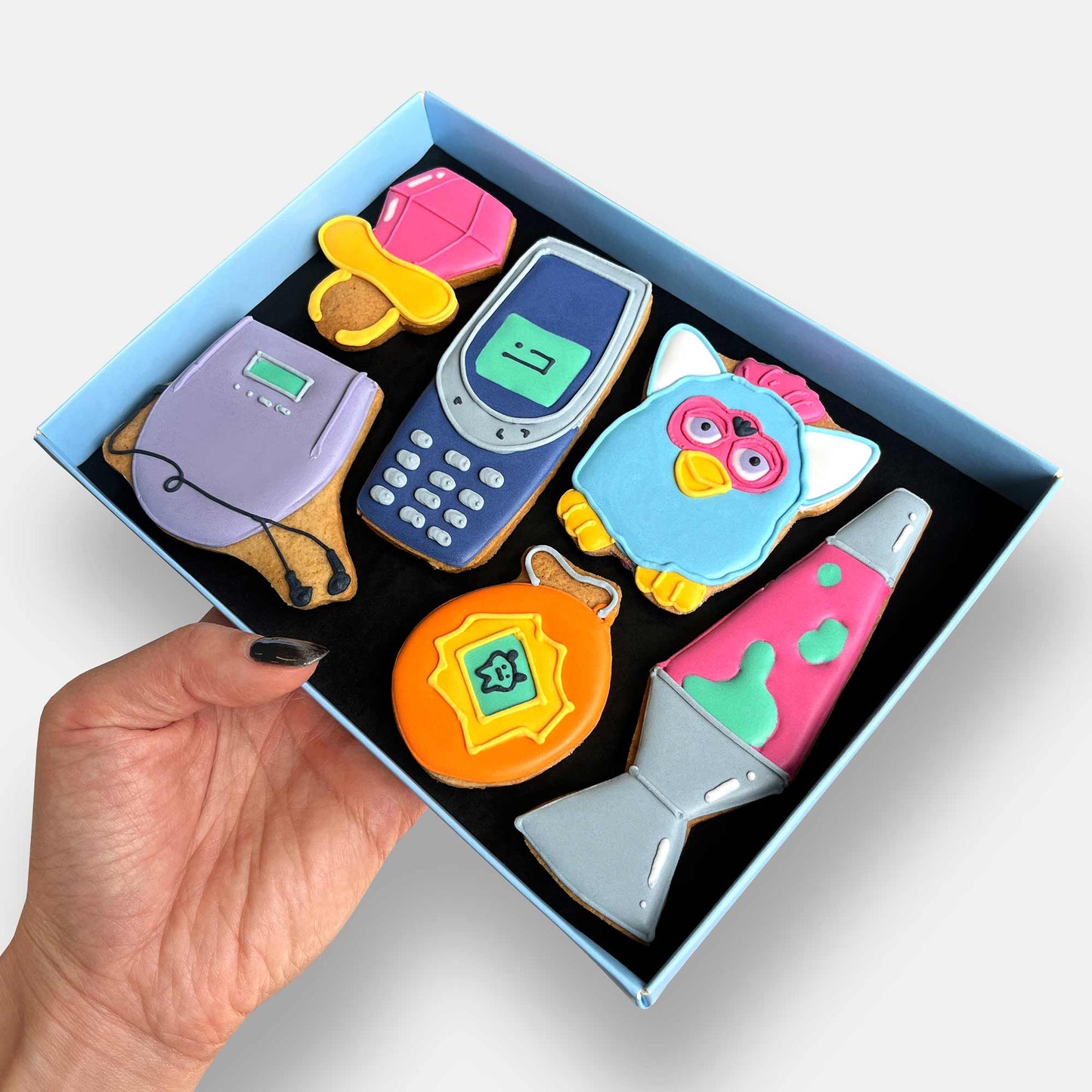 Personalised 90s Baby Birthday Letterbox Iced Cookies