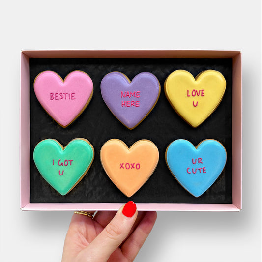 Vegan Personalised Bestie Love Heart Letterbox Cookie