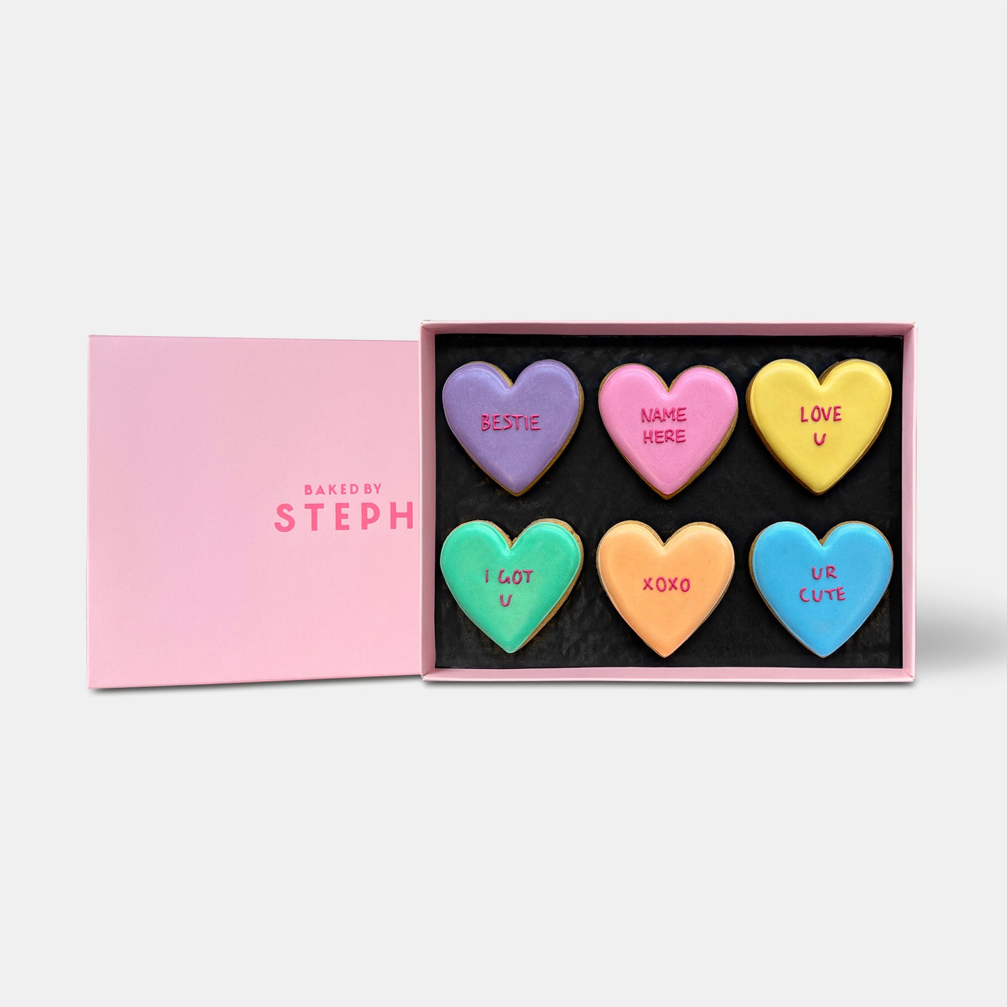 Personalised Bestie Love Heart Letterbox Cookies