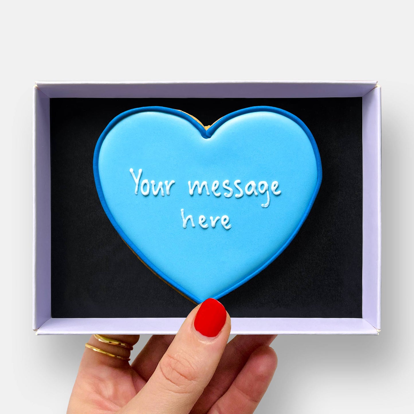 Personalised Blue Heart Letterbox Iced Cookie | Letterbox Gift UK ...