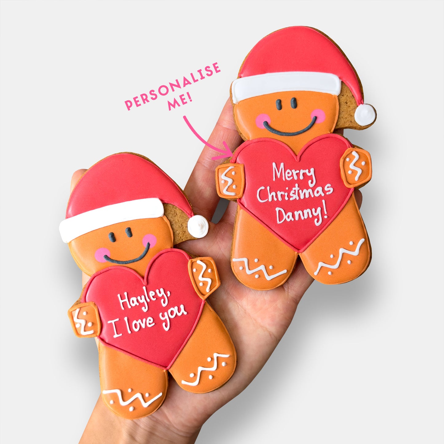 Personalised Christmas Gingerbread Person Letterbox Iced Cookie