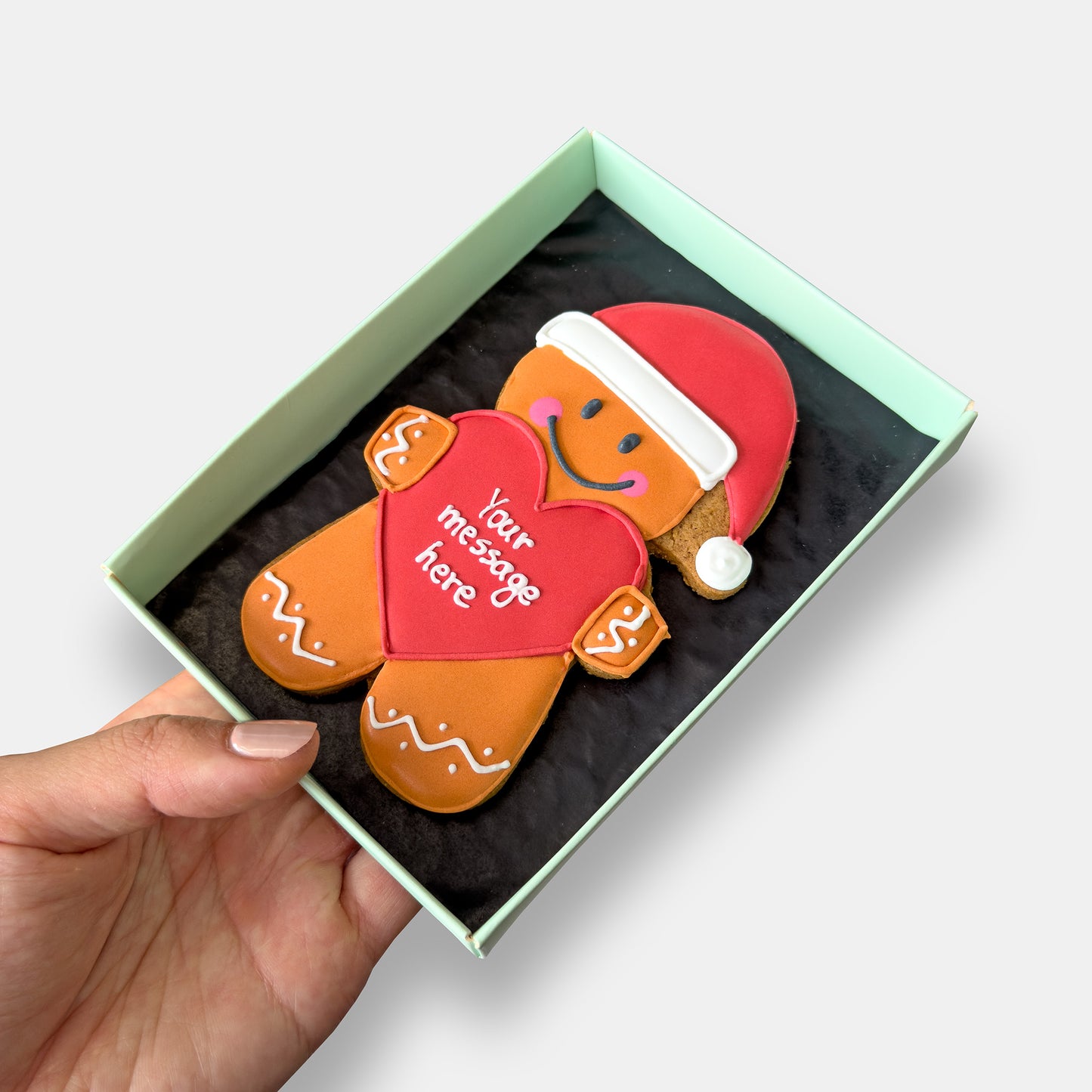 Personalised Christmas Gingerbread Person Letterbox Iced Cookie