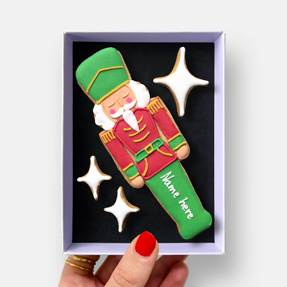 Personalised Christmas Nutcracker Letterbox Iced Cookie