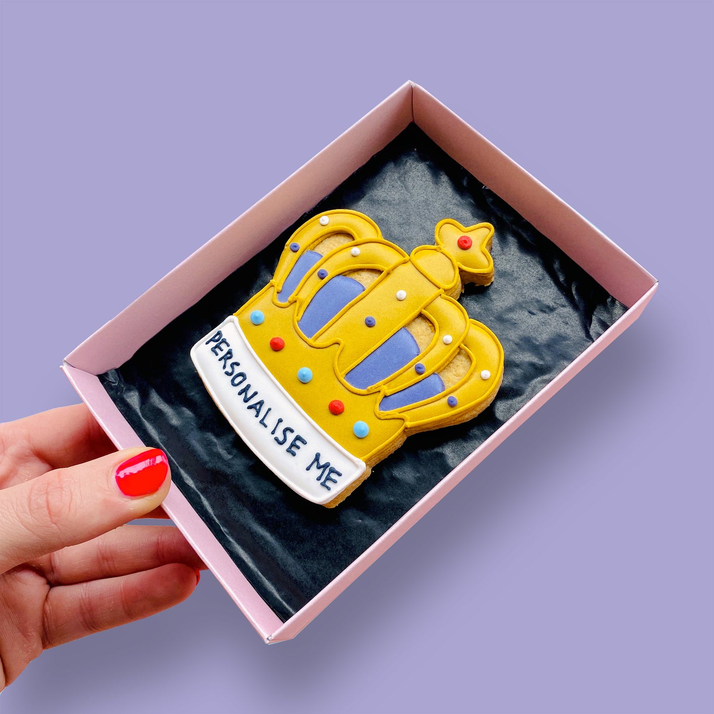 Personalised Crown Letterbox Cookie