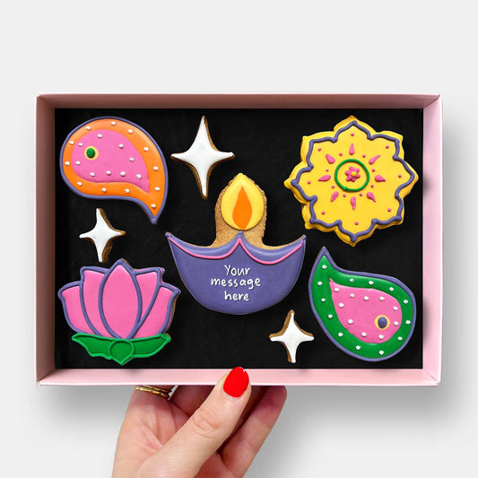 Personalised Happy Diwali Letterbox Iced Cookies