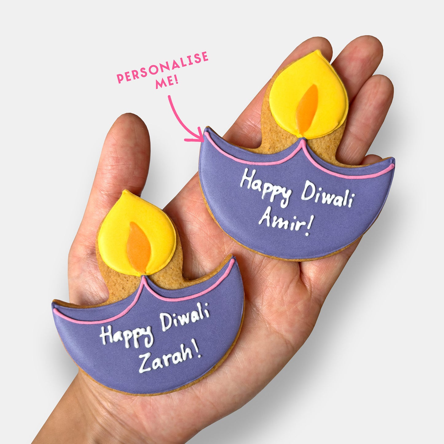 Personalised Happy Diwali Letterbox Iced Cookies