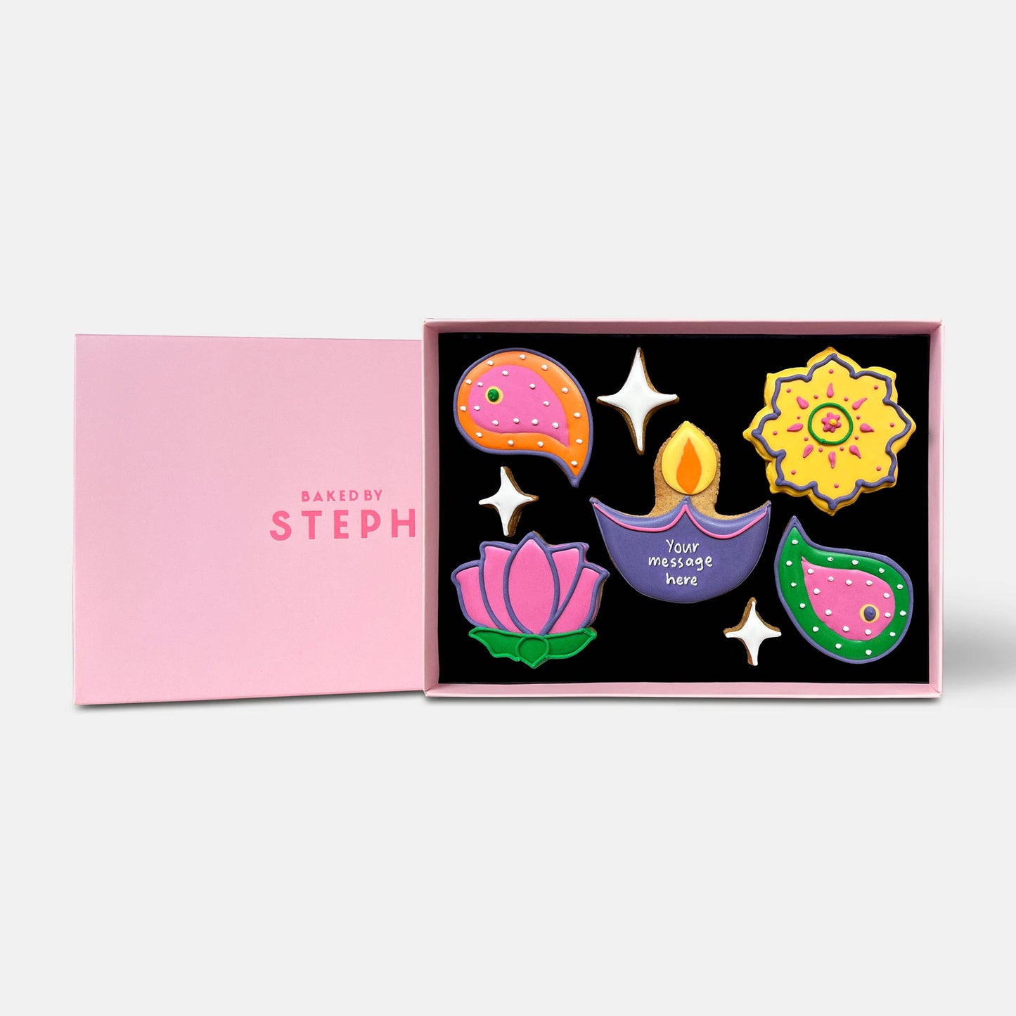 Personalised Happy Diwali Letterbox Iced Cookies