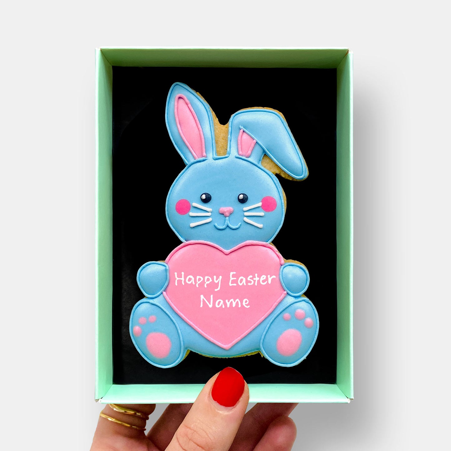 Personalised Easter Bunny Letterbox Iced Cookie