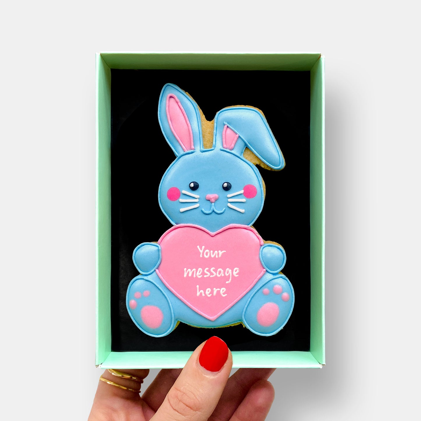 Personalised Easter Bunny Letterbox Iced Cookie